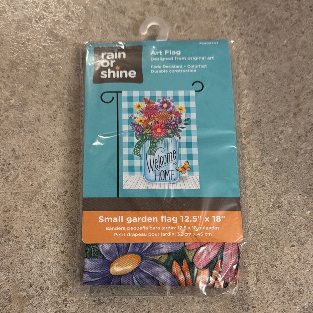 Welcome Home Floral Mason Jar Art Garden Flag